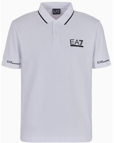 EA7 Tennis Club Poloshirt Aus Baumwollstretch - Grau