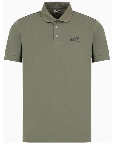 EA7 Core Identity Poloshirt Aus Baumwollstretch - Grün