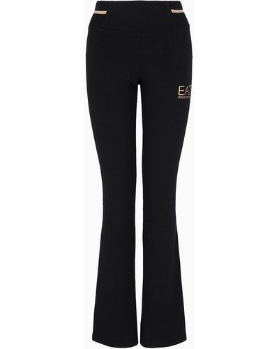 EA7 Core Lady Stretch-cotton Trousers - Black