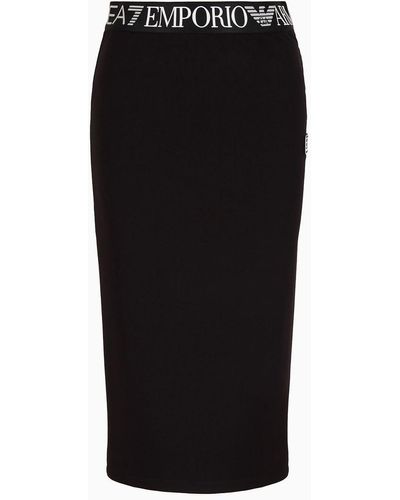 EA7 Dynamic Athlete Long Skirt In Asv Natural Ventus7 Technical Fabric - Black