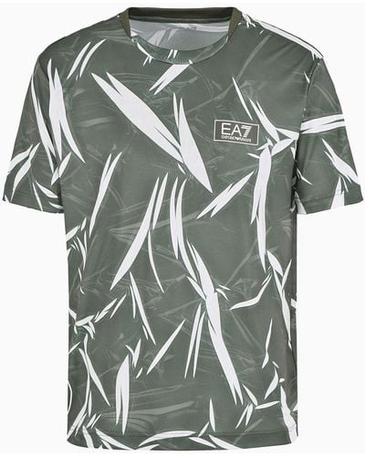 EA7 Tennis Pro Rundhals-t-shirt Aus Ventus7-funktionsgewebe - Grau