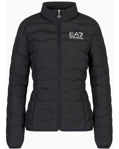 EA7 Core Lady Packable Down Jacket - Black