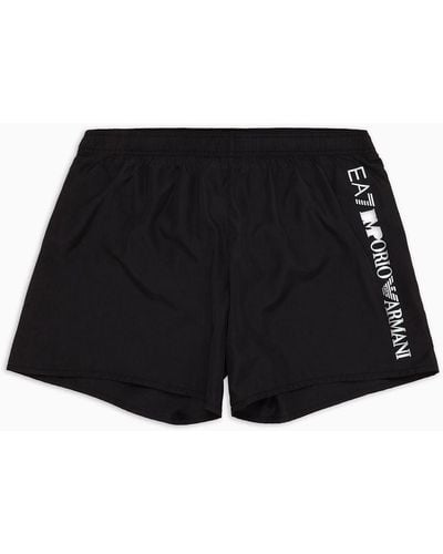 EA7 Badeboxershorts Mit Logo - Schwarz