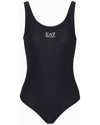 EA7 One-piece Swimsuit With Logo - Black