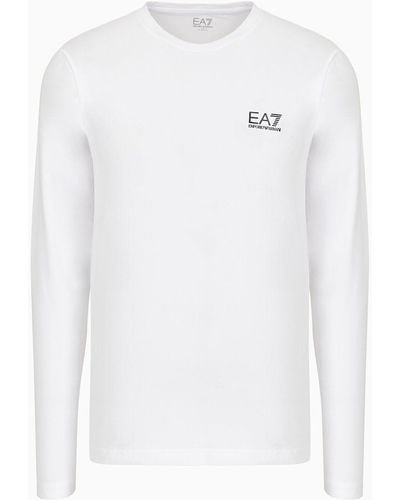 EA7 Core Identity T-shirt Mit Langen Ärmeln - Weiß
