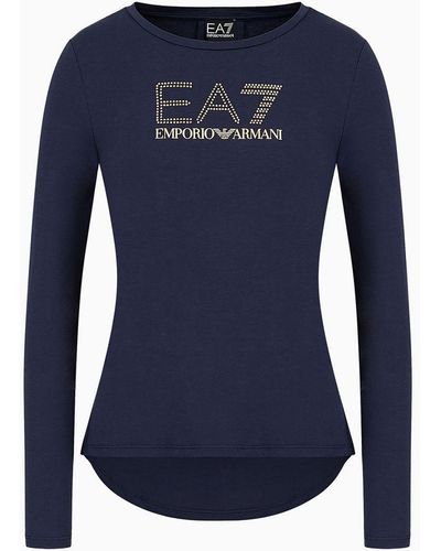 EA7 T-shirt Evolution A Maniche Lunghe - Blu