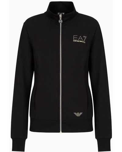 EA7 Evolution Sweatshirt Mit Reißverschluss - Schwarz
