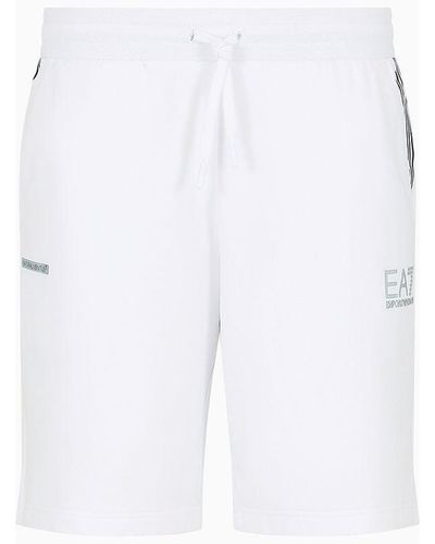 EA7 Asv 7 Lines Cotton-blend Shorts - White
