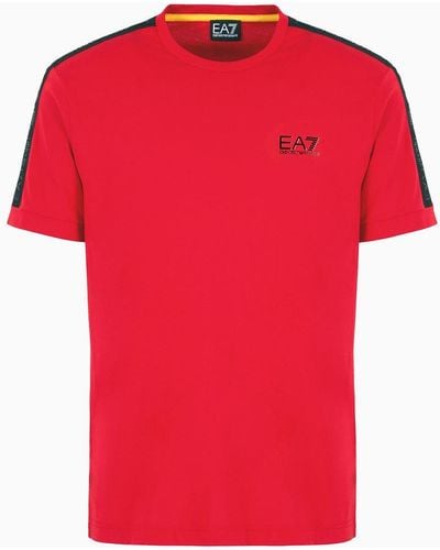 EA7 T-shirt Girocollo Logo Series In Cotone - Rosso