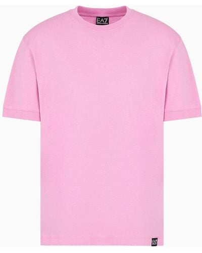 EA7 Unisex Core Identity T-shirt In Asv Organic Cotton - Pink