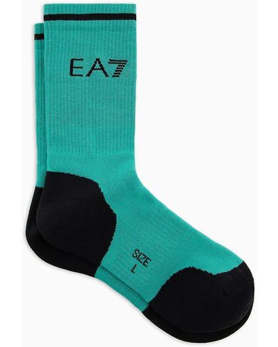 EA7 Tennis Pro Socken Aus Baumwollmischung - Grün