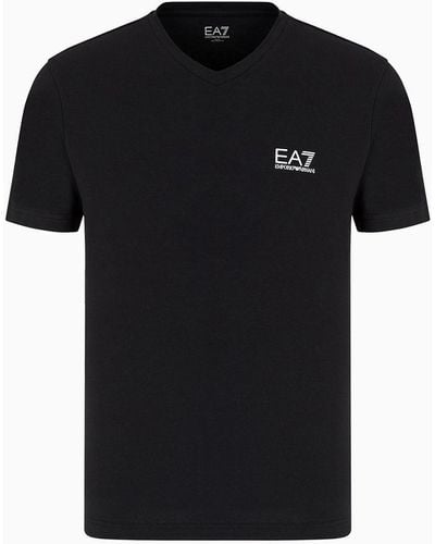 EA7 T-shirt Core Identity In Jersey Di Cotone Stretch - Nero