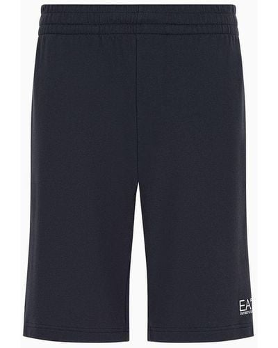 EA7 Core Identity Cotton Board Shorts - Blue