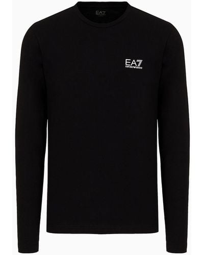 EA7 T-shirt Core Identity A Manica Lunga - Nero