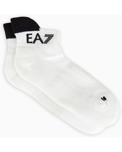 EA7 Tennis Pro Cotton-blend Ankle Socks - Black