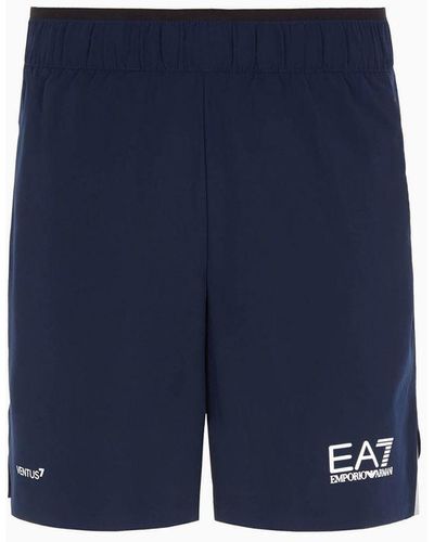 EA7 Tennis Pro Board Shorts In Ventus7 Technical Fabric - Blue
