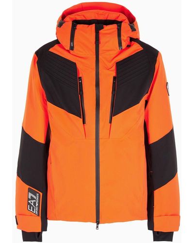 EA7 Asv Technical Ski Jacket In Protectum7 Technical Fabric - Orange