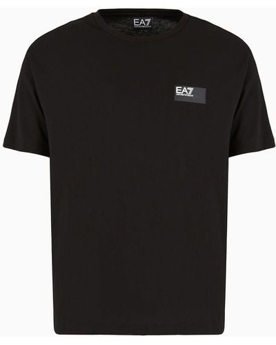EA7 Visibility Cotton Crew-neck T-shirt - Black