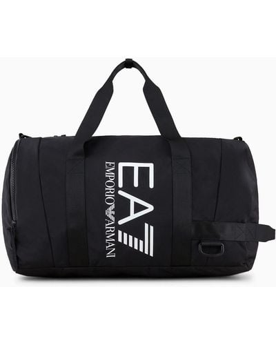 EA7 Technical-fabric Duffel Bag With Oversized Logo - Black