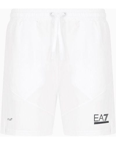 EA7 Shorts Tennis Pro In Tessuto Tecnico Ventus7 - Bianco
