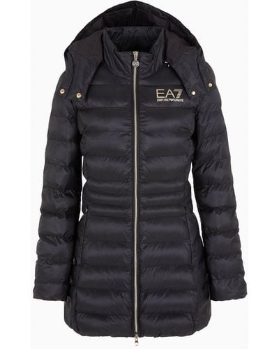 EA7 Caban Core Lady Con Cappuccio - Blu