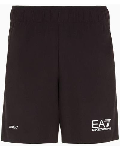 EA7 Tennis Pro Bermuda Shorts In Ventus7 Technical Fabric - White