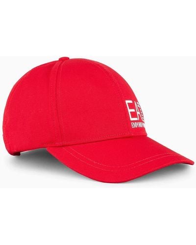 EA7 Cappello Baseball In Cotone - Rosso