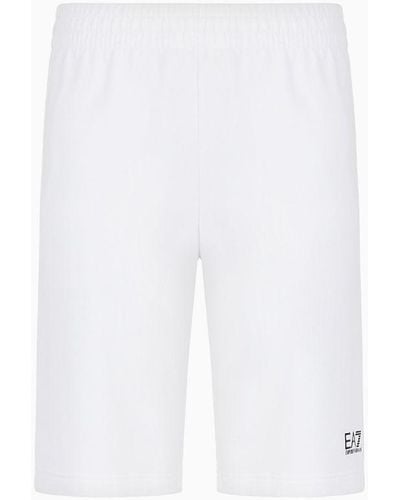 EA7 Core Identity Cotton Board Shorts - White