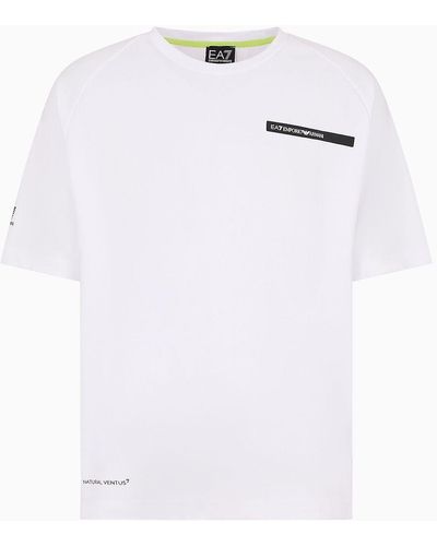 EA7 Athletic Mix Technical-fabric T-shirt - White