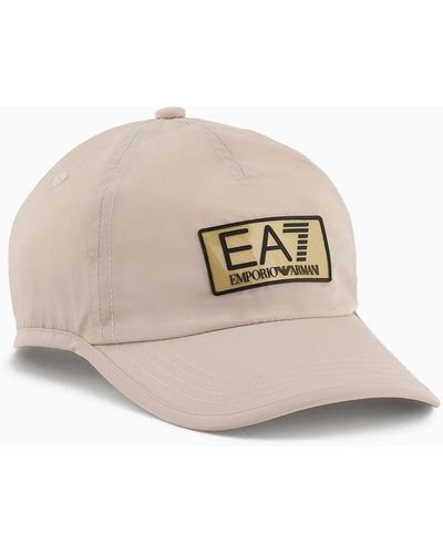 EA7 Asv Gold Label Recycled-fabric Baseball Cap - Natural