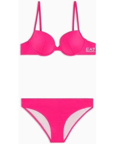 EA7 Push-up Bikini With Logo - Pink