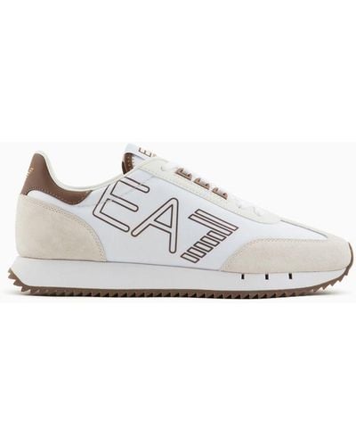 EA7 Black And White Vintage-sneaker - Weiß