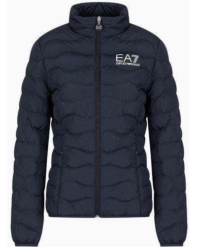 EA7 Core Lady Packable Down Jacket - Blue