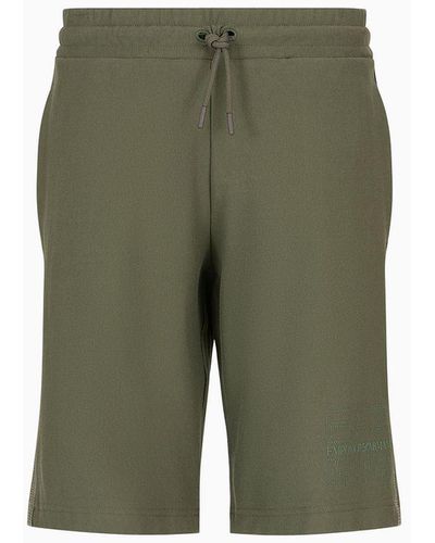 EA7 Organic Cotton-blend Logo Series Bermuda Shorts - Green