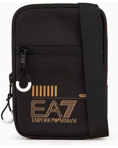 EA7 Recycled Fabric Train Core Mini Shoulder Bag - Black