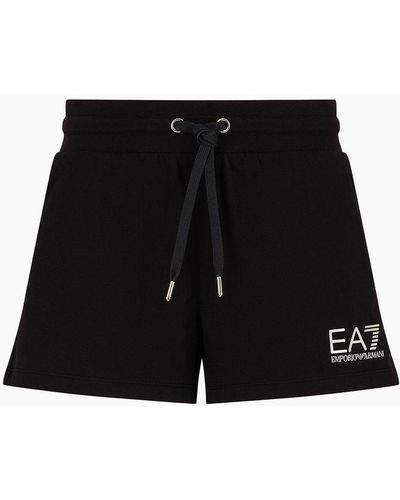 EA7 Stretch-cotton Core Lady Shorts - Black