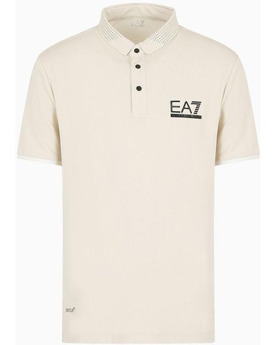 EA7 Golf Pro Polo Shirt In Ventus7 Technical Fabric - Natural