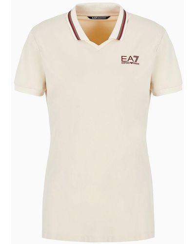 EA7 Golf Pro Short-sleeved Polo Shirt In Ventus7 Technical Fabric - White