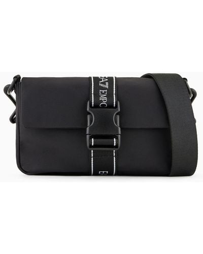 EA7 Logo Tape Technical Fabric Mini Bag - Black