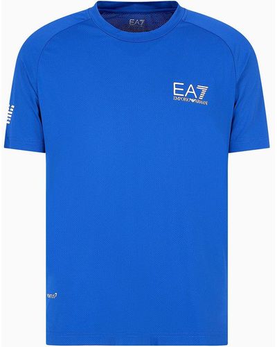 EA7 Tennis Pro T-shirt In Ventus7 Technical Fabric - Blue