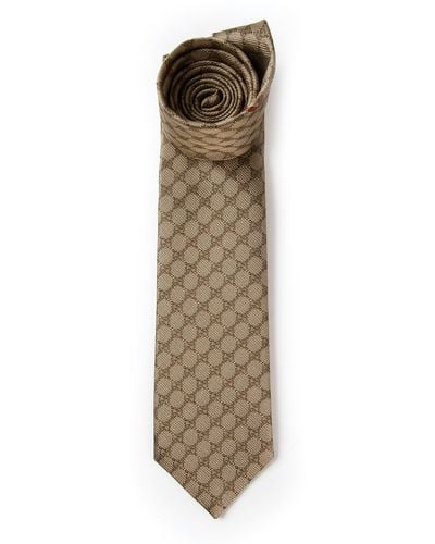 Gucci Monogram Print Tie - Brown