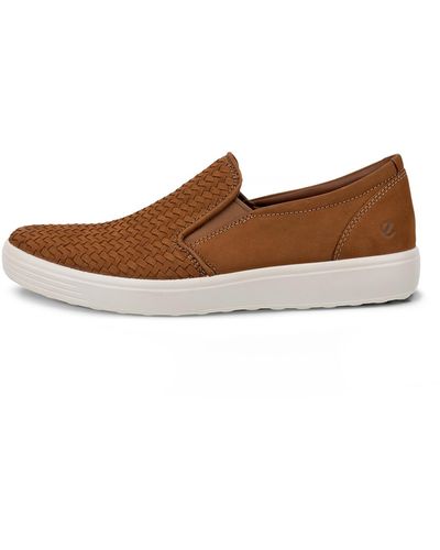 Ecco Soft 7 Woven Slip On Leather in Black for Men Lyst