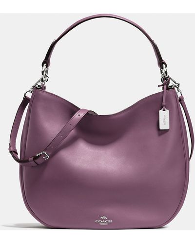 COACH Nomad Hobo In Glovetanned Leather - Purple