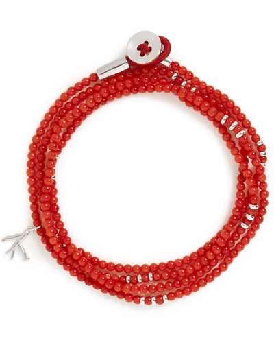 Isaia 'saracino' Bead Wrap Bracelet - Red