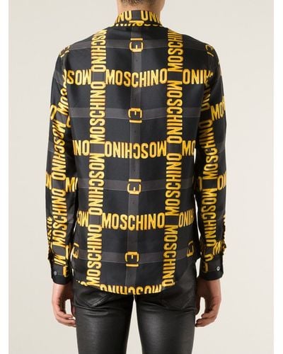 Moschino Logo Plaque Print Shirt - Yellow