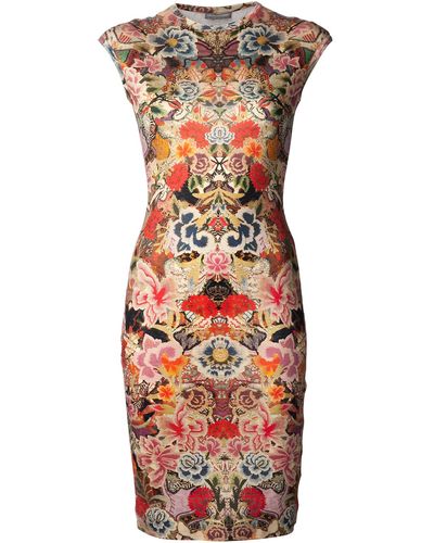 Alexander McQueen Floral Print Dress - Multicolour