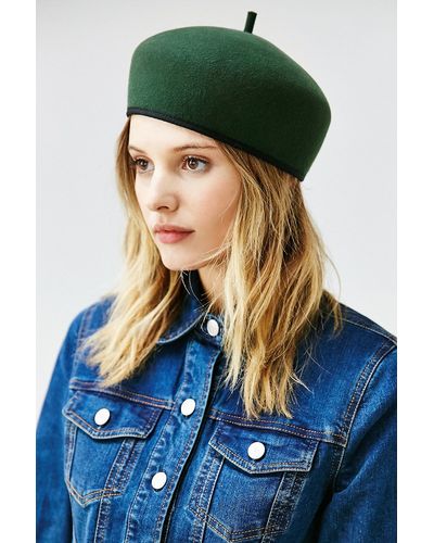Urban Outfitters Gia Structured Beret - Green