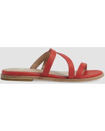 Eileen Fisher Kira Tumbled Leather Sandal - Red