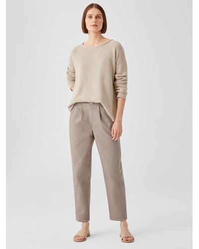 Eileen Fisher Organic Cotton Denim Tapered Pant - White