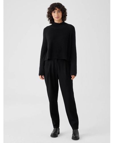 Eileen Fisher Boiled Wool Jersey Carrot Pant - Black